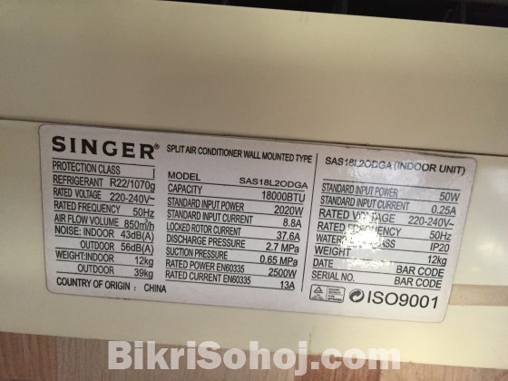 Singer split AC 1.5 ton